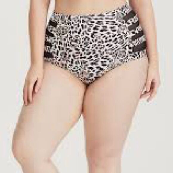 Torrid leopard‎ PRINT LADDER MESH HIGH WAIST SWIM BOTTOM - Picture 1 of 6